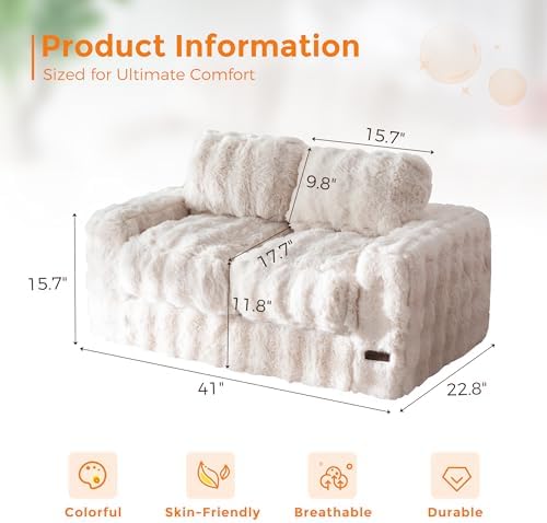MAXYOYO Kids Bean Bag Chair, Comfy Upholstered Bean Bag Sofa with Filler - Image 2