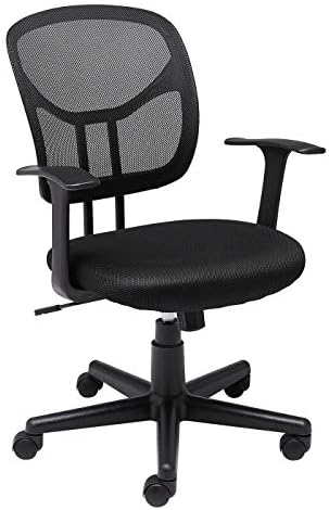 Amazon Basics Breathable Mesh Mid-Back Office Desk Chair with Armrests, Lumbar Support, 360-Degree Swivel, Adjustable-Height, Black by AmazonBasics