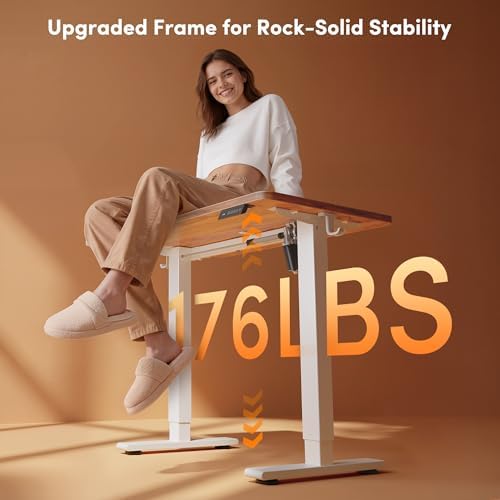 FEZIBO Standing Desk 32 × 19 Inch Electric Height Adjustable, Light Rustic - Image 4