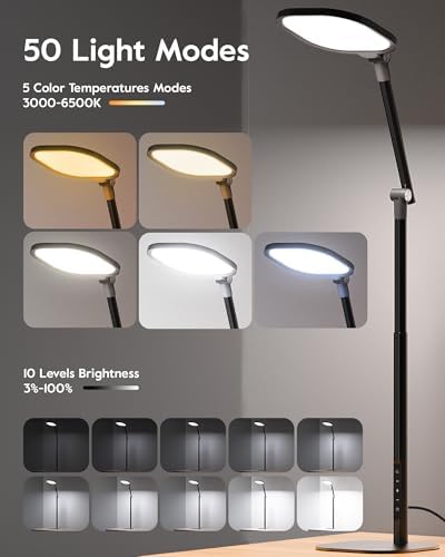 LitONES Tall LED Desk Lamps Home Office, Edge-Lit Eye-Care, 50 Light Modes - Image 4