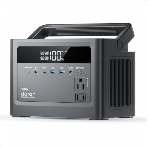 2026 Portable Power Station 700W Surge, 288Wh LiFePO4 Battery Backup, Power Bank with AC Outlet 350W/110V, Solar Generator Fast Charging for Camping Essentials, Hurricane Emergency, Home, Road Trips by DaranEner