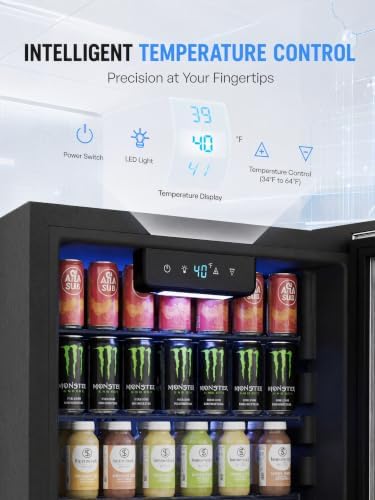 Icyglee 126 Can Mini Fridge, 3.2 Cu.Ft Beverage Refrigerator, NEW Black - Image 5