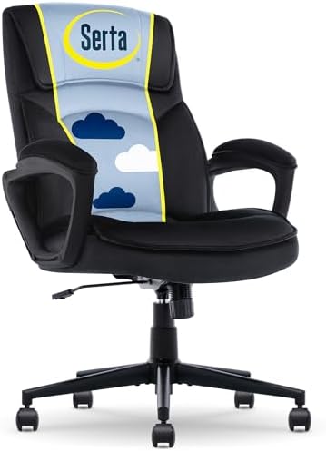 Serta Executive Office Chair with Lumbar Support, Soft Velvet Fabric Chair by Serta