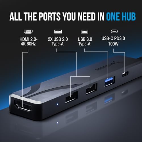 SABRENT USB-C Hub, USB-C to 4K@60Hz HDMI, 100W PD (HB-TC5P) - Image 6