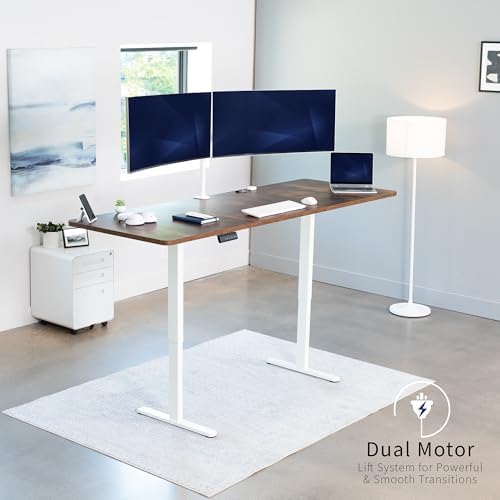 VIVO Rustic Vintage Brown 83 x 30 in Standing Desk, DESK-KIT-E2W84-30N - Image 2