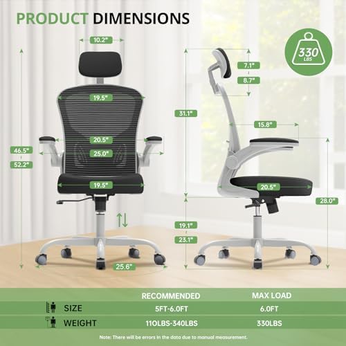 Synorla Office Chair|330LBS Capacity Ergonomic Desk Chair - Image 2