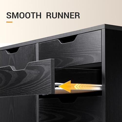 DEVAISE 5-Drawer Wood Drawer Cabinet, Office Storage Cabinet, Black - Image 6