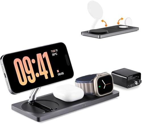 PETINO 3 in 1 Wireless Charging Station for Apple Devices with MagSafe by Petino