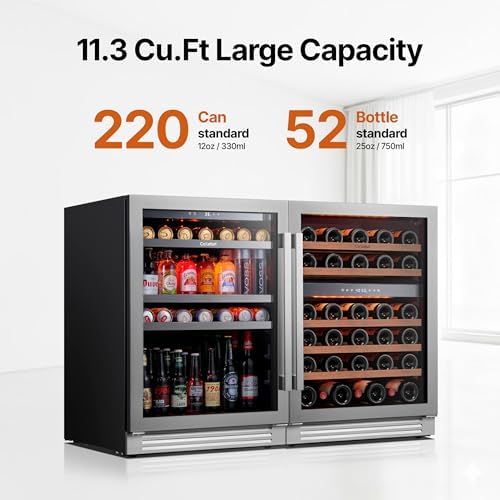 Ca'Lefort 48 Inch Wine & Beverage Refrigerator Set, 220 Can & 52 Bottle - Image 2