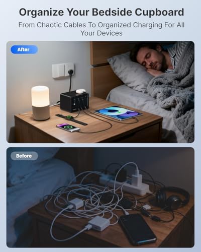 Gitryin 12-in-1 Desktop Charging Station, 160W USB Retractable GaN Charger - Image 2