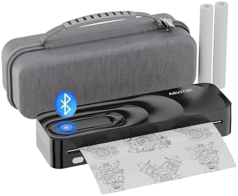 Wireless Portable Thermal Printer, Bluetooth Inkless Mobile Printer for Phone Laptop, Fit Various Sizes Thermal Paper 8.5"x11" US Letter A4, Included Carry Bag & Paper kit by ARVITEK