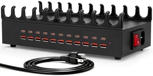 300W USB Charging Station for Multiple Devices - 22 Ports Desktop Multi Fast Charger Station with Device Organizer Stand & Multi Protection, USΒ Power Strip Suitable for Home Office School Studio by NJFOREVER