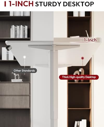 SANODESK One-Piece 1'' Thick Height Adjustable Standing Desk 60''x24'' - Image 6
