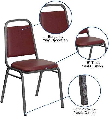 Flash Furniture Hercules Trapezoidal Back Stackable Banquet Chair, Burgundy - Image 4