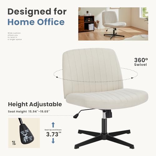 DUMOS Criss Cross Chair, Cross Legged Vanity Chair, Home Office - Image 5