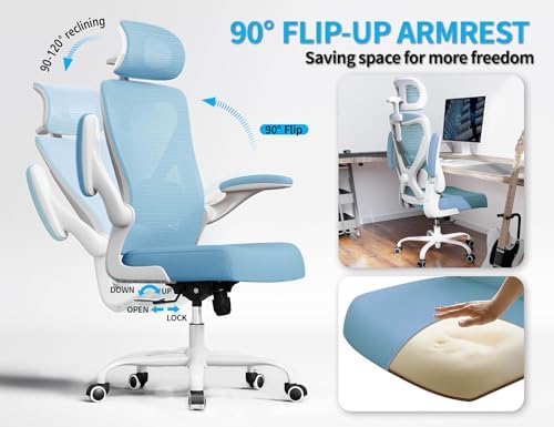 Ergonomic Office Chair: Mesh Desk Chair Comfy with Headrest& Lumbar Support - Image 4