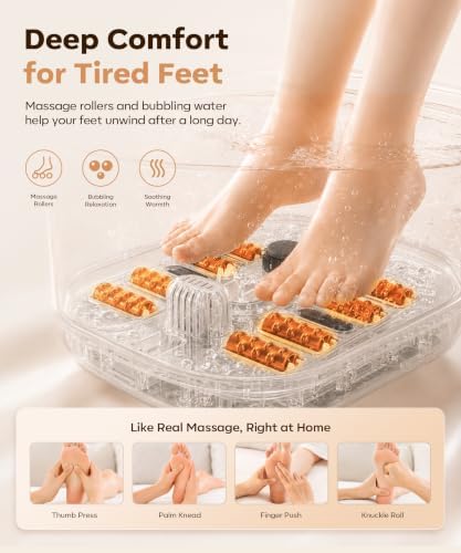Collapsible Foot Soaking Tub with Heat, Pedicure Foot Spa Bath Massager with Temperature Control, Bubble & Red Light for Stress Relief - Image 4