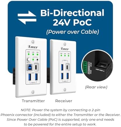 OREI USB Ethernet Extender RS-232 API Control Two-Way PoC GPIO USB 3.2 Gen1 - Image 2