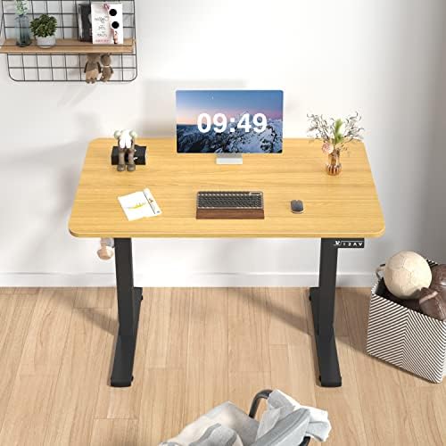 Furmax Electric Height Adjustable Standing Desk Large 40 x 24 Inches Sit Stand up Desk Home Office Computer Desk Memory Preset with T-Shaped Metal Bracket, Maple - Image 4
