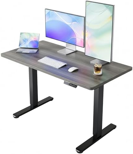 HUANUO 43x24 Inch Electric Standing Desk, Height Adjustable, Grey by HUANUO
