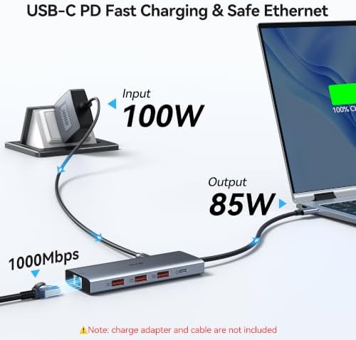 USB C Docking Station Dual Monitor HDMI Laptop Docking Station 3 Monitors - Image 6