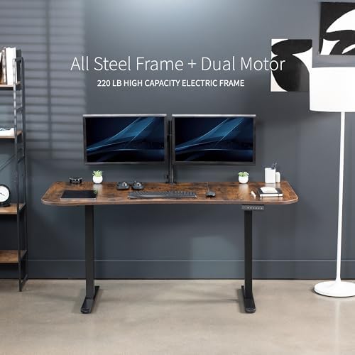 VIVO Rustic Vintage Brown 60 x 24 in Standing Desk, DESK-KIT-E2B1N - Image 5