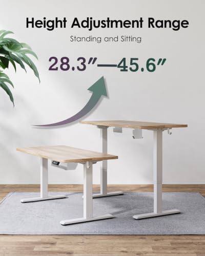 TIQLAB Electric Standing Desk with Cable Tray, 47.2'' x 23.6'', Maple - Image 5