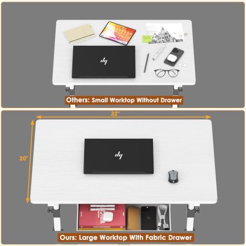 Large Adjustable Height Standing Desk With Wheel, Rolling Sit to Stand Desk - Image 2