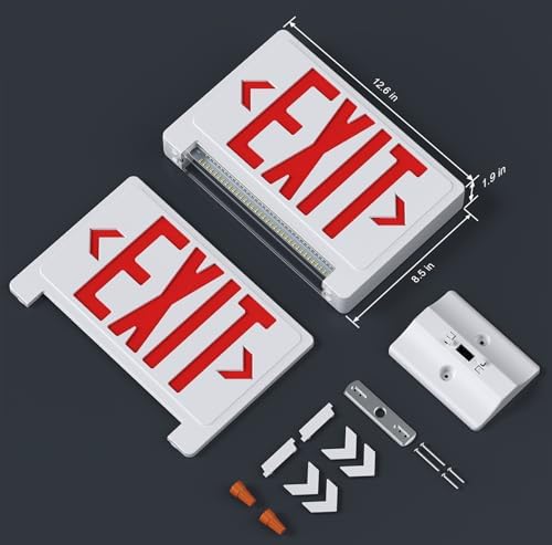 Exit Signs with Emergency Lights Battery Backup, UL Listed Double-sided Exit sign with Adjustable Light Pipe, Hardwired Compact Commercial Lighted Exit Sign, 120/277V Top/Side/Wall Mount (2 Pack) - Image 6