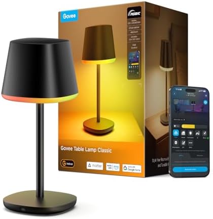Govee Smart Cordless Table Lamp Classic (No Adapter), RGBIC Desk Lamp by Unknown