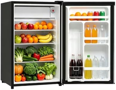 Garvee 4.5 Cubic Feet Compact Freezer-Fridge Combo, Ultra-Quiet Operation, Reversible Door Mini Refrigerator, Adjustable Temperature Control, Energy Saving Small Fridge for Bedroom Home Office Dorm by Garvee
