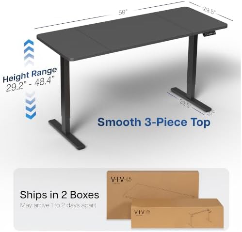 VIVO Black 60 x 30 in Standing Desk, DESK-KIT-1B6B-30 - Image 3