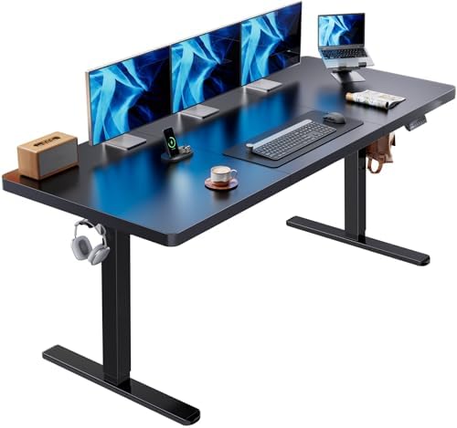 HUANUO 71 x 30 Inch Large Electric Standing Desk, Brushless Motor, Black by HUANUO