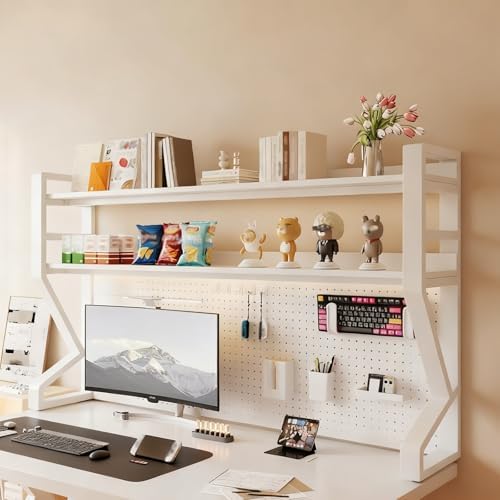 JHDXL Desk Shelf Organizer with Pegboard & Storage Accessories, Space-Saving Desk Storage Shelf, Desktop Shelf Organizer Display Rack, for Dorm, Office(White 1,95 * 95cm/37.4 * 37.4in) by Unknown