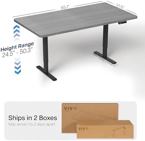 VIVO Dark Gray 55 x 28 in Standing Desk, DESK-KIT-2B55G - Image 3