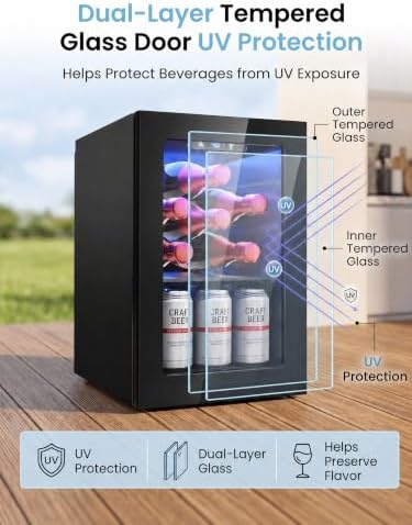 Icyglee 24 Can Mini Fridge, 0.6 Cu.Ft Beverage Refrigerator Cooler, Black - Image 3
