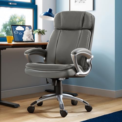 Serta Ergonomic Big and Tall Executive Office Chair Lumbar Support, Leather - Image 2