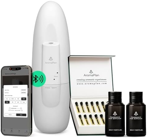 Plug in Wall Diffuser + 2 Scents & 12 Samples + App – 5 Star Hotel by AromaPlan