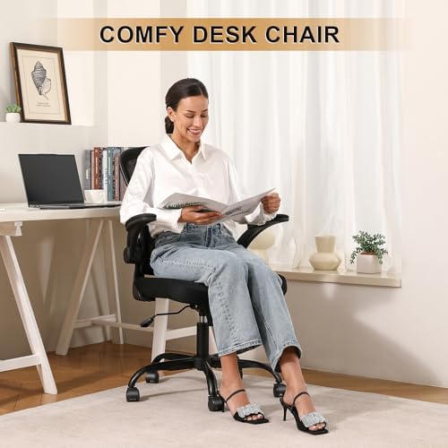 Office Chair, Ergonomic Desk Chairs 330LBS Capacity High Back Mesh Computer Chair with Flip-up Armrests, Comfy Work Chair with Adjustable Lumbar Support, Rolling Chair - Image 6