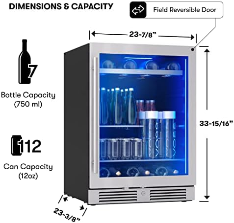 Zephyr Presrv 24 Inch Wine Fridge and Beverage Refrigerator Under Counter - Image 3