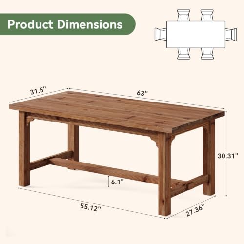 63‑Inch Solid Wood Executive Desk with Thick Legs - Image 2