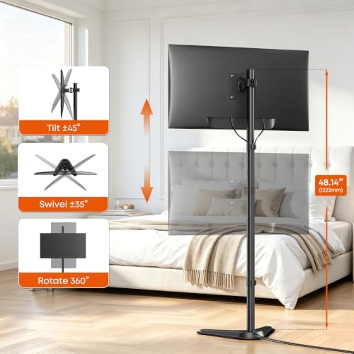 PUTORSEN Single Tall Monitor Stand with 48 inch Pole - Image 4