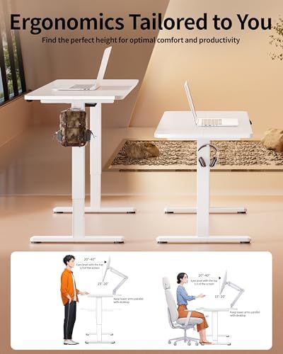 BIZUM Electric Standing Desk 60 x 24 Inch Computer Desk-Gaming Desk White Home Office Desks Height Adjustable Memory Stand Up Computer Workstation - Image 5
