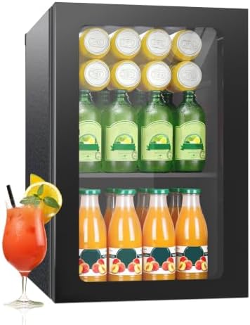 Erivess Compact Freestanding Beverage Refrigerator Cooler, 26 Can/0.65Cu Ft by Erivess