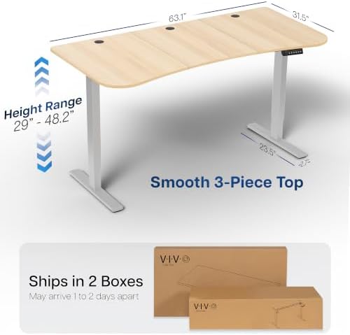 VIVO Light Wood 63 x 32 in Standing Desk, DESK-KIT-1G1C - Image 3