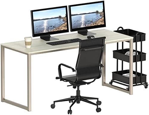 SHW Mission 55-Inch Home Office Computer Desk, Maple - Image 6
