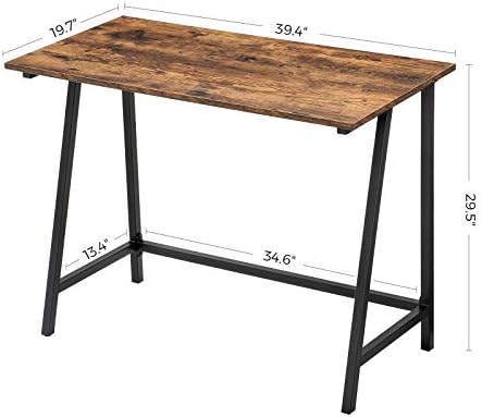 VASAGLE 39-Inch Computer Desk, Small Workstation with Iron Frame Top - Image 3
