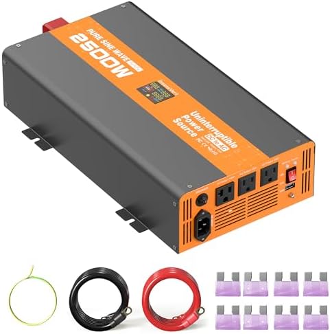 2500W Sump Pump Battery Backup, Uninterruptible Power Source with Pure Sine Wave Inverter & LCD, 10ms Auto Switch & Fast Charging for Power Outage Protection by Unknown