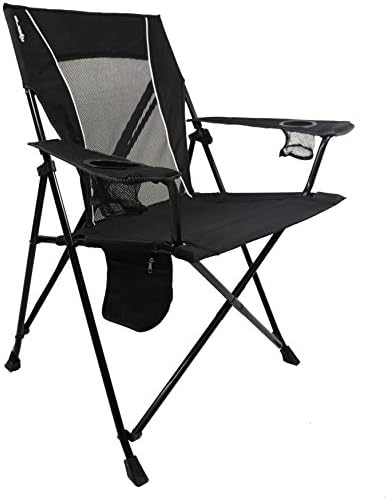 Kijaro Foldable Camping Chair, Vik Black, Polyester, Mesh, Steel, Portable, Durable, Unisex by Kijaro