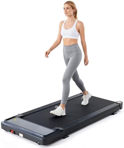 Sweetcrispy Walking Pad Treadmill for Home Office, Compact Quite Under-Desk Treadmills with Adjustable Speed and Remote Control, Portable & Slim Design for Workouts Fitness by Sweetcrispy